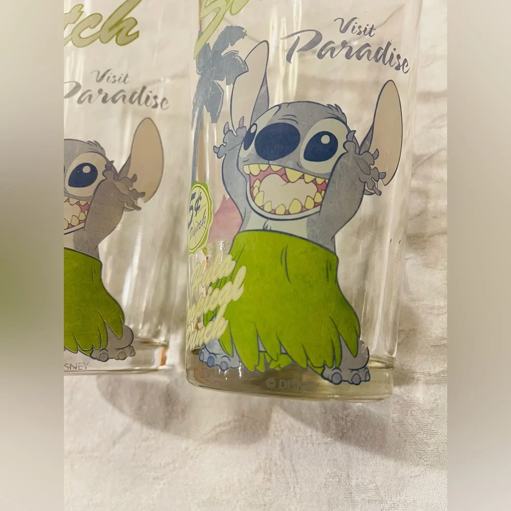 Set of 2 vintage Disney stitch beer glasses made in HongKong , 5 Cents punch
